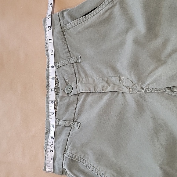 American Eagle Size 000S Washed Olive Green Mid Rise Baggy Wide Leg Cargo Pants - Picture 5 of 14